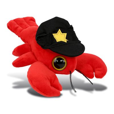 Dollibu Lobster Big Eye Police Officer Plush Toy with Cute Cop Cap - 6 inches