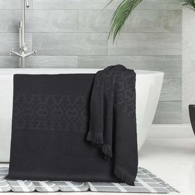 Superior Rolla Cotton Geometric Jacquard Plush Soft Bath Sheet Set of 2