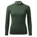 Mifelio Womens Tops Winter Tops for Women Crew Neck Fleece Lined Thermal Thermal Underwear Slim Tops Long Sleeve Thermal Shirts Color Block Tops Long Sleeve Shirts for Women Green XL