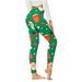 Womens Yoga Pants Christmas Graphic Print Gradient Color Slim Leg High Elastic Waist Trousers Fashion Gym Sport Pants(Green M)