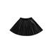 Licupiee Toddler Baby Girls Faux Leather Skirts Solid Plain PU Pleated High Waist Mini Skirt 1-6Y