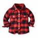 Fanxing Plaid Button Down Shirt for Baby Girls Boys Long Sleeve Flannel Shirts Buffalo Plaid Jacket Toddler Boys Shirt Coat Outwear Clearance 70 80 90 100 110 120 130 140 150 160