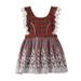 EHQJNJ Baby Girl Outfits 0-3 Months Toddler Summer Girls Sleeveless Lace Princess Dress Red Plaid Party Dress Fashion outwear Red Camouflage Baby Outfit 0-3 Months