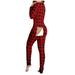 Shldybc Women s Sexy Butt Button Back Flap Jumpsuit V Neck Long Sleeve Romper Bodycon Pajamas Onesies Adults Fashion Print Sexy Jumpsuit - Fall/Winter Clearance