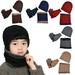 Esaierr 3PCS Kids Toddler Gloves Hat Set for Girls Boys 3-10 years Warm Gloves Cap and Scarf Knitted Hood Scarf Beanies with Fleece Lining