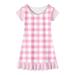 EHQJNJ Baby Girl Outfits 9-12 Months Girls Pink Dress Pink Plaid Birthday Party Dress Pink Polka Dot Toddler Shirts Girl Baby Girls Clothing Sets Clearance