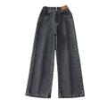 Wilucolt Girls Pants Tollder Girl High Elastic Waist Flare Leg Pants Casual Long Wide Leg Pants Jeans Trousers