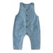 EHQJNJ Baby Girl Outfits 0-3 Months Fall Winter Toddler Girls Boys Summer Sleeveless Jumpsuit Jean Pocket outwear For Children Clothes Blue Striped Toddler Shirt Girl