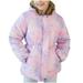 Lovskoo Toddler Baby Parka Jacket Hoodies Coat for Kids Faux Fur Floral Print Winter Thick Warm Windproof Coat Outwear Jackets Purple for 8-9 Years