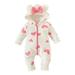 EHQJNJ Baby Girl Outfits 6-9 Months Bell Bottoms Boys Girls Long Sleeve Heart Prints Hooded Romper Warm Jumpsuit Pink Geometric Toddler Shirt 3T Baby Clothes For Girls Cheap