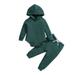 Meuva Baby Boys Girls Long Sleeve Hooded Romper Tops Solid Pants Outfit Set 2PCS Clothes Baby Jackets 3 Months 5t Boys Track Suit Baby Boy Knitted Clothes Boy Outfit Size 4 Outfits Set