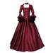 AOOCHASLIY Fall Dresses Women Vintage Retro Gothic Long Sleeve Hooded Dress Long Gown Dresses