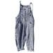 Dtydtpe Jumpsuits for Women Fashion Women Pocket Bandage Sleeveless Jumpsuit Stripe Bodysuit Playsuit Romper Light Blue L