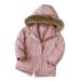 Wefuesd Kids Toddler Baby Girls Boys Autumn Winter Warm Thick Padded Cotton Long Sleeve Fleece Hooded Coat Jacket Clothes Baby Girl Clothes Baby Clothes Pink 160