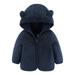 AherBiu Unisex Baby Jackets Fleece Puffy Christmas Zip up Ear Hooded Winter Coats Outwear Solid Color