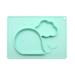 1Pc Baby Silicone Non-slip Dining Tray Lovely Cartoon Whale Dining Plate One-piece Feeding Bowl for Babies Children Kids Blue