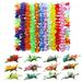 24pcs in 1 Set Hawaiian Leis Hair Set Artificial Flower Neck Loop Hibiscus Barrettes Set Tropical Beach Garland Headdress Party Fancy Accessaries(12pcs Assorted Color Leis and 12pcs Assorted Hair Clip