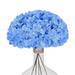 10pcs Blue Hydrangea Artificial Flowers Faux Hydrangea Flowers with Stems Full Heads Silk Fake Hydrangea Flowers for Wedding Bouquet Home Party Decor Centerpieces Floral Arrangements