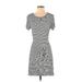 BB Dakota Casual Dress - Mini: Gray Solid Dresses - Women's Size Small