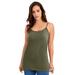 Plus Size Women's Cami Top with Adjustable Straps by Jessica London in Dark Olive Green (Size 26/28)