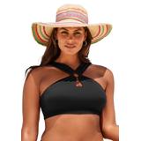 Plus Size Women's High Neck Halter Bikini Top by Swimsuits For All in Black (Size 26)