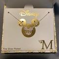 Disney Jewelry | Disney Classics Initial “M” Mickey Mouse Pendant Necklace | Color: Silver | Size: Os