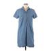Old Navy Casual Dress - Shirtdress Collared Short sleeves: Blue Print Dresses - Women's Size Medium