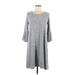 Gap Casual Dress - A-Line Scoop Neck 3/4 sleeves: Gray Marled Dresses - Women's Size Medium