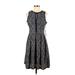 Vince Camuto Cocktail Dress - A-Line: Black Jacquard Dresses - New - Women's Size 2