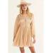 Free People Dresses | Free People Fp One Karma Eyelet Mini Dress In Nude Size Xs / P | Color: Cream | Size: Xs