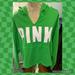 Pink Victoria's Secret Tops | #12-Bnwt Pink Victoria’s Secret Plus Size Hooded Cropped Sweatshirt | Color: Green/White | Size: Xxl