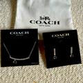 Coach Jewelry | Coach Jewelry Earring And Necklace Set Nwt | Color: Silver | Size: Os