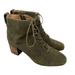 Madewell Shoes | Madewell The Emilia Lace-Up Boot Suede Olive Green Size 10 | Color: Green | Size: 10