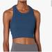 Free People Intimates & Sleepwear | Free People Game Time Cami Ribbed Crop Top Sports Bra Active Tank Top Blue Large | Color: Blue | Size: L