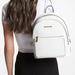 Michael Kors Bags | Michael Kors Adina Medium Backpack Optic White Color | Color: Gold/White | Size: Various