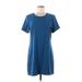 Kimchi Blue Casual Dress - Mini Crew Neck Short sleeves: Blue Solid Dresses - Women's Size Medium