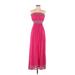 American Rag Cie Casual Dress Open Neckline Sleeveless: Pink Print Dresses - Women's Size Small