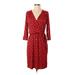 Mud Pie Casual Dress V Neck 3/4 sleeves: Red Dresses - Women's Size Small