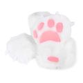 JUNBOON Fuzzy Bear Feet Paw Slippers Cat Wolf Fox Animal Claw Shoes Furry Boots Costume Accessories for Adult Halloween Cosplay Indoor, A: White, One Size Women/One Size Men