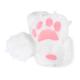 JUNBOON Fuzzy Bear Feet Paw Slippers Cat Wolf Fox Animal Claw Shoes Furry Boots Costume Accessories for Adult Halloween Cosplay Indoor, A: White, One Size Women/One Size Men