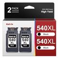 Salols PG-540XL Black Ink Cartridges 540 XL Compatible for Canon 540XL Black Ink Cartridges PG 540 XL PG540XL for Pixma MG3650 MG3650S MG3600 MG3550 MG4250 TS5150 TS5151 MX455 MX475 MX535 (2 Black)