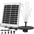 ECO-WORTHY 5W Small Solar Water Fountain Pump, Outdoor Submersible Water Fountain Pump with 5W solar panel, 10FT Cables, 8 Nozzles, Solar Powered Water Fountain Pump for Bird Bath