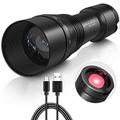 UniqueFire 1801 T38 5W IR 940nm Torch, 3 Modes IR Illuminator USB Rechargeable LED Infrared Flashlight for Night Vision Devices Hunting, Zoom Rapid Focus & LED Indicator