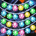 Candy Cane String Lights Candyland Decoration 5.5ft 10 LED Battery Operated Fairy Lights Cute Sweet Peppermint Bulbs Outdoor Indoor Birthday Wedding Party Home Patio Tree Decor (Multi Color, 4 Pcs)