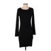 BTFBM Casual Dress - Sheath: Black Solid Dresses - Women's Size Small