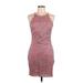 BCX dress Cocktail Dress - Mini Crew Neck Sleeveless: Burgundy Dresses - Women's Size 11