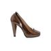 Prada Heels: Brown Solid Shoes - Women's Size 36 - Almond Toe