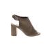 CL by Laundry Heels: Gray Print Shoes - Women's Size 6 - Peep Toe