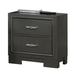 Benjara Aliso 23 Inch Nightstand, 2 Drawers, Bracket Feet, Solid Wood, Dark Gray Wood in Brown/Gray | 23 H x 22 W x 16.38 D in | Wayfair BM310946