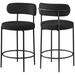 Meridian Furniture USA 26.5" Counter Stool Upholstered/Metal in Black | 38 H x 19.5 W x 19.5 D in | Wayfair 877Black-C